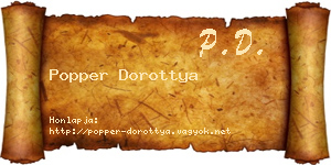 Popper Dorottya névjegykártya